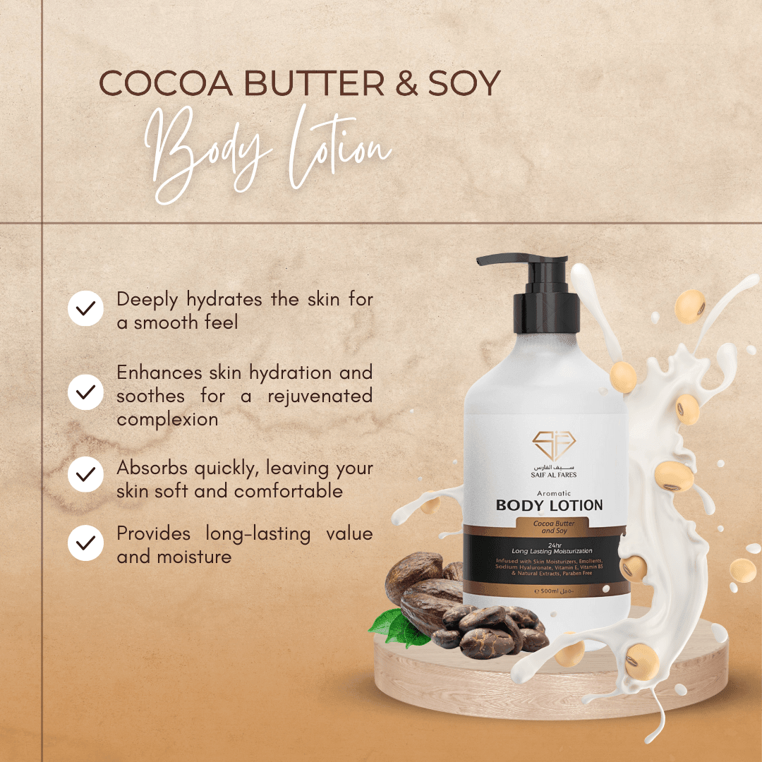 AROMATIC BODY LOTION COCOA BUTTER AND SOY 500ML Saif-Al-Fares